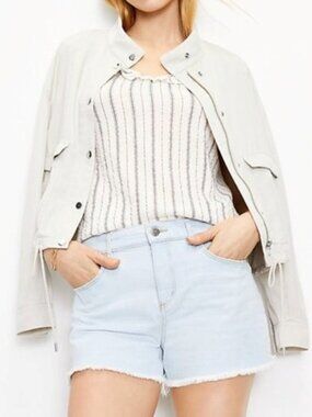 LOFT NWT High Rise Cut Off Denim Shorts size 28